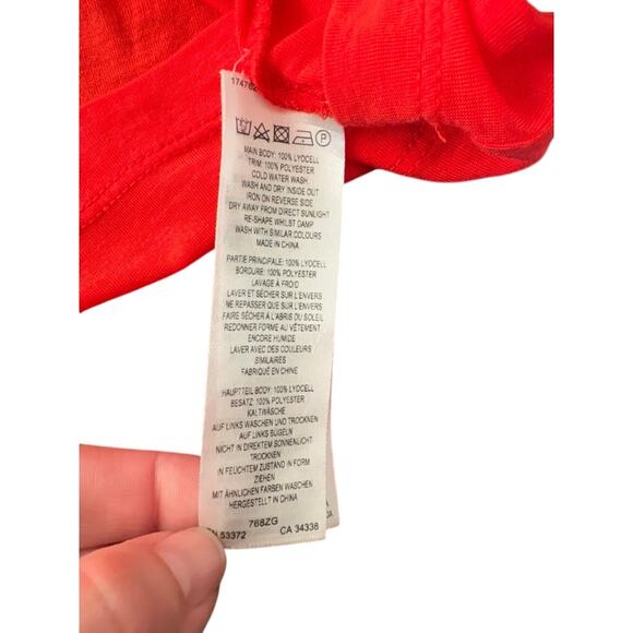 French Connection Off-the-Shoulder Ruffle Top – Red, Sunset Wave, S - Picture 5 of 10